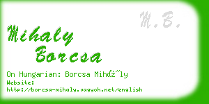 mihaly borcsa business card